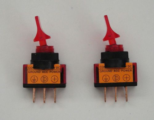 2 bbt red led lighted on/off 20 amp 12 v toggle switches