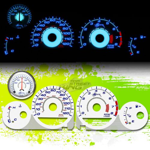 Reverse indiglo glow gauge white dash for 00-01 dodge/plymouth neon tachometer