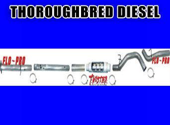  flo pro exhaust system 08-10 ford 6.4l 4'' downpipe back w/bungs trans #832
