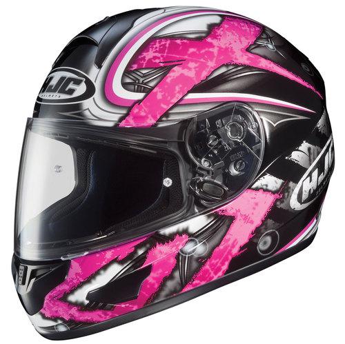 Hjc cl-16 shock motorcycle helmet black, dark silver, pink large
