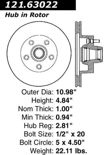 Centric 121.63022 front brake rotor/disc-c-tek standard rotor-preferred