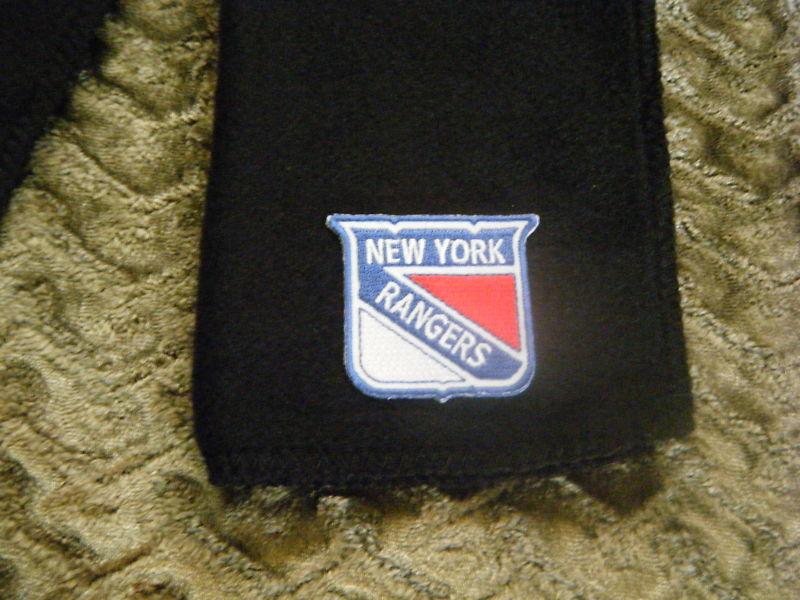 New york rangers  black fleece scarves scarfs scarf  -9" x 60" (inches)  nhl ice