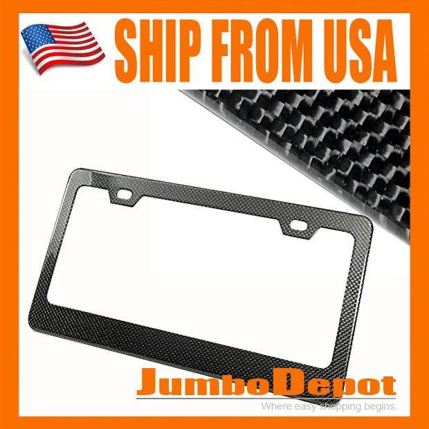 Us rear trunk real twill weave carbon fiber license plate frame square plate new