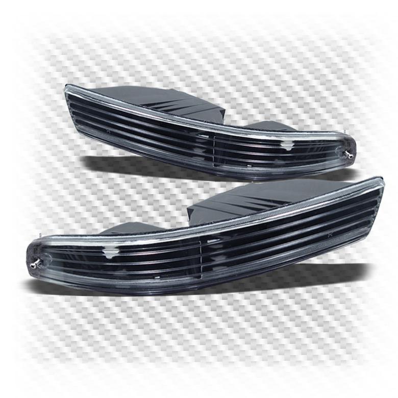 98-01 integra all models black bumper signal parking lights lamps lens l+r set