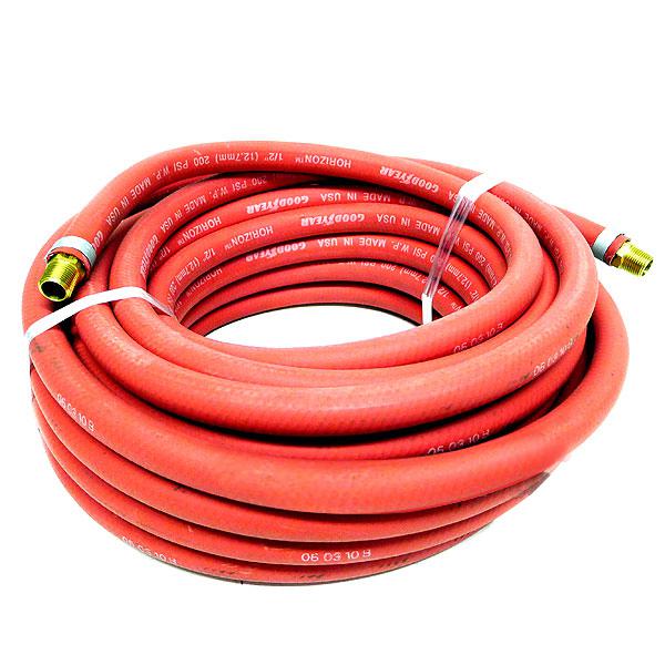 2 pcs 50 ft 1/2" id 200 psi goodyear rubber air hose compressor/tools business