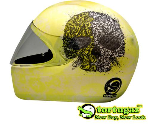 Swirl skull fashion helmet cover for motorcycle full face helmets by tortugaz