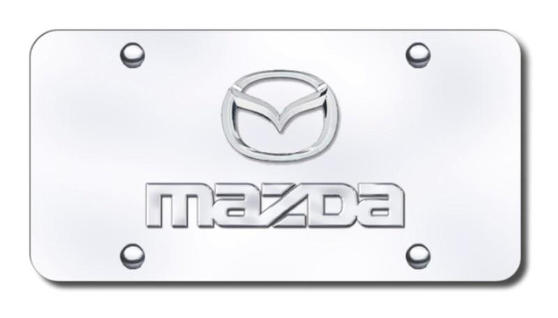 Mazda dual mazda(new) chrome on chrome license plate made in usa genuine