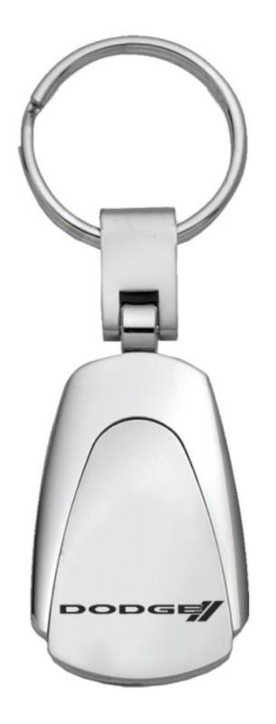 Chrysler dodge stripe logo chrome tearddrop keychain / key fob engraved in usa