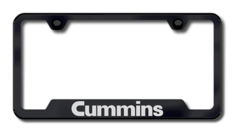 Chrysler cummins laser etched black cut-out license plate frame made in usa gen