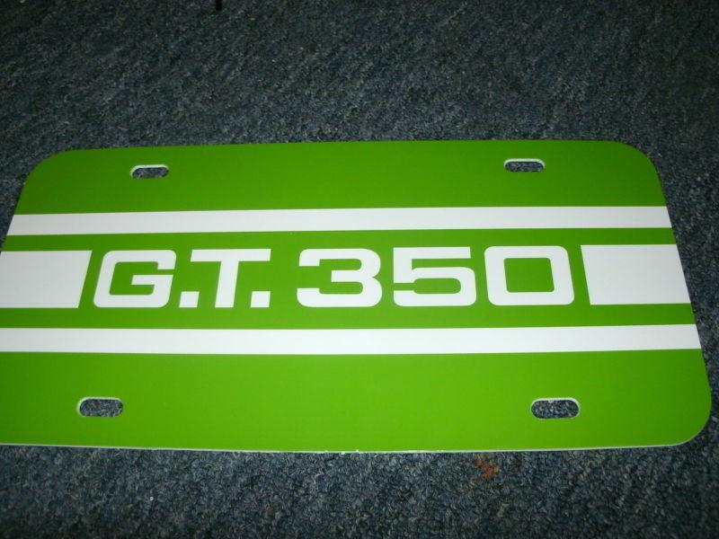 Shelby cobra mustang gt350 gt-350 side stripe logo license plate lime green new