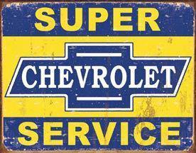 Super chevrolet service tin sign chevy chevelle nova camaro ss corvette impala