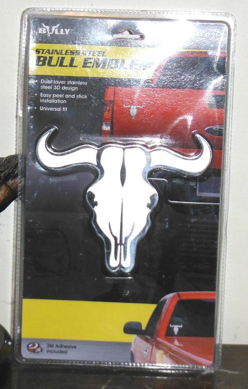 Stainless steel 3d bull emblem for your vehicle!  new!