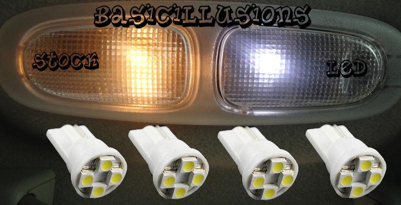 6x 194 cool white 4 smd led license plate / map light bulbs wedge t10 168 192