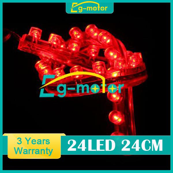 Red 24cm 24 led drl strip car flexible grill light lamp bulb  waterproof new