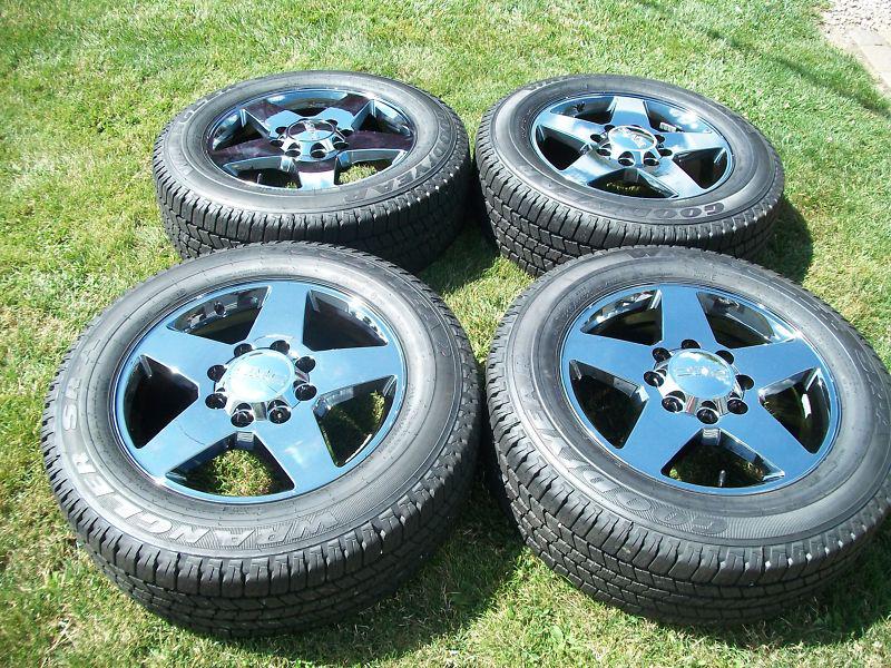 20” 2500 silverado wheels tires black chrome 3500 gmc denali hd load e 20