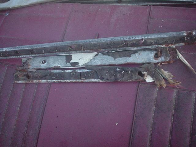 1961-1964 chevrolet impala & ss convertible top rear tacking rail, tack strips 