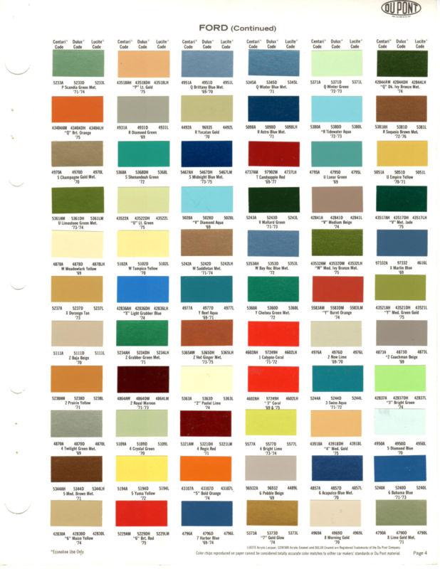 1969 1970 1971 1972 1973 1974 1975 1976 1977 ford trucks paint chips 6977d3105pc
