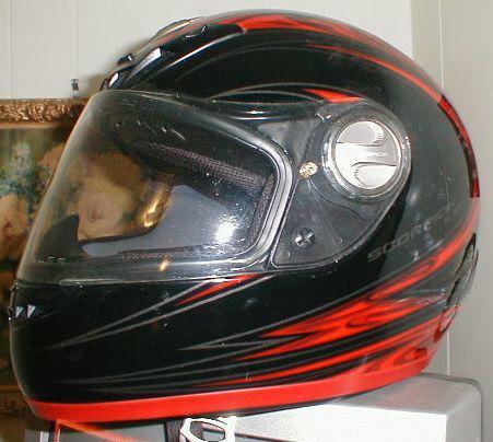Red & black m scorpion exo approved dot motorcycle good condition helmet nice!!!