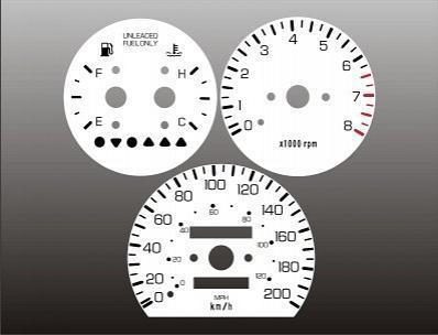 1998-2000 kia sportage metric kph kmh instrument cluster white face gauges