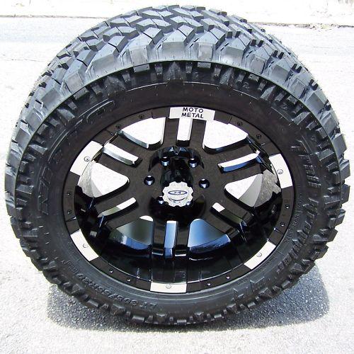 20" black moto metal 951 wheels rim 33" nitto trail grappler tires toyota tundra