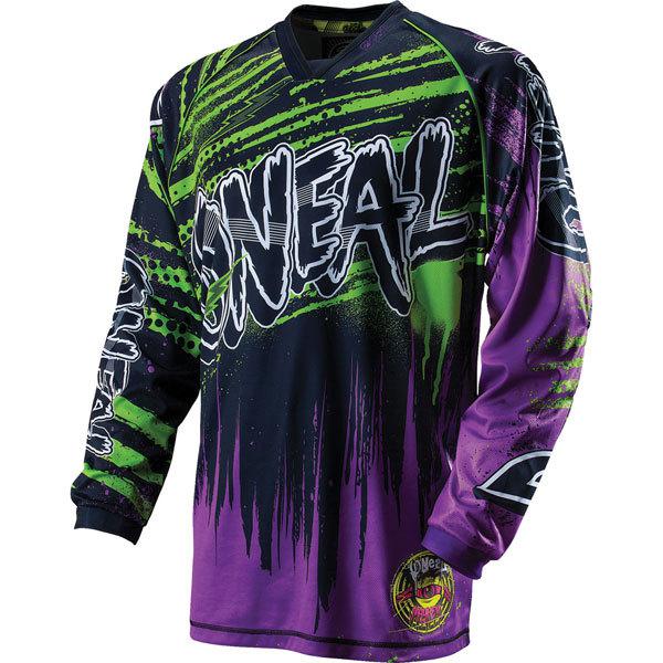 Purple/green l o'neal racing mayhem crypt jersey 2013 model