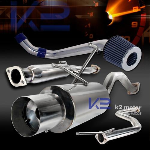 92-95 civic dx lx ex 2/4dr cold air intake+catback exhaust muffler w/ silencer