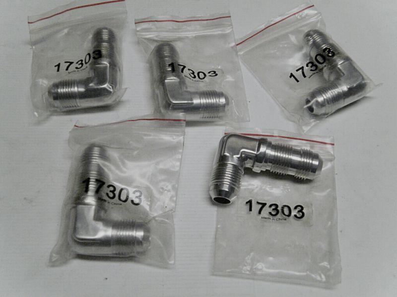 5 pack -8 an male 90º elbow bulkhead 37ºflare polished fuel oil air fitting