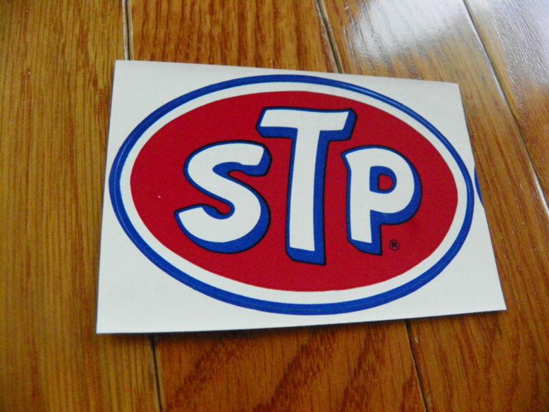 Stp oval vintage sticker decal unused