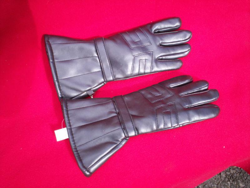 Nos gauntlet motorcycle gloves mens medium black  cold weather winter 13"