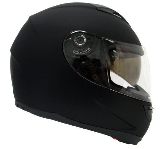 Matte black dual shield full face motorcycle sportbike helmet smoke sun visor~xl