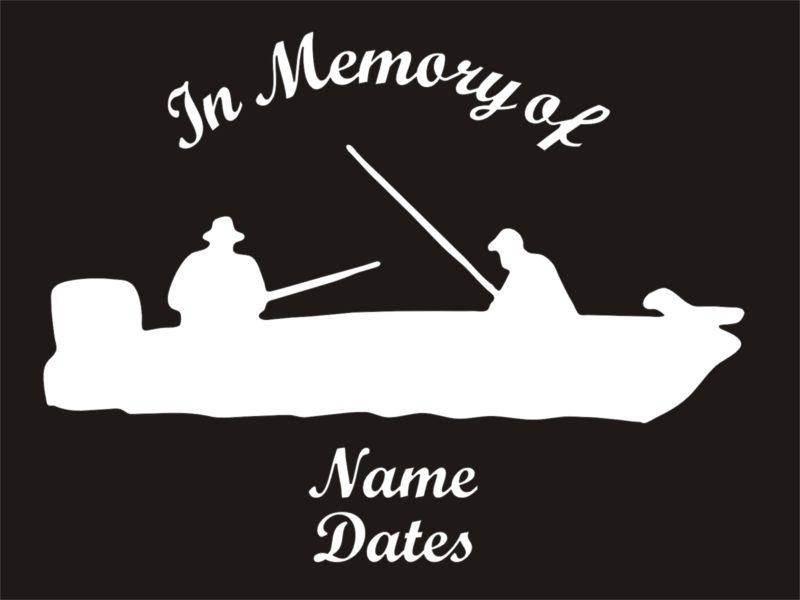 In memory of fisherman buddies boat fishing vinyl decal window sticker qty 4