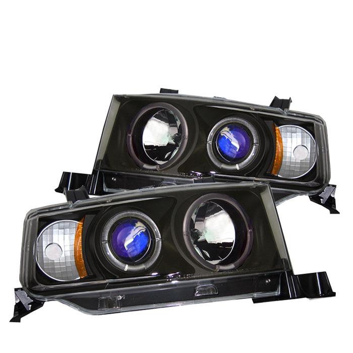 Spyder scion xb 03-07 projector headlights - led halo - black - high h1 - low