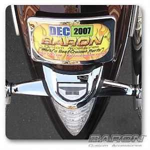 Baron license plate frame kit curved chrome fits yamaha stratoliner 2006-2013