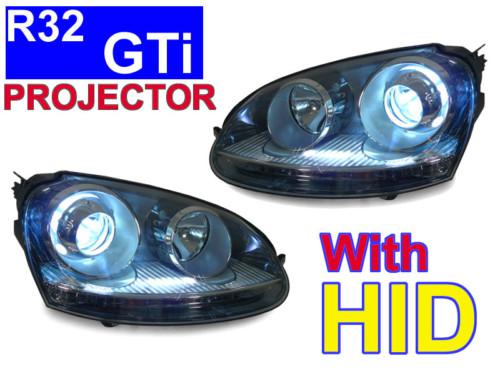 Gti projector xenon hid ecode headlight 05-09 vw jetta golf rabbit 5 depo usa
