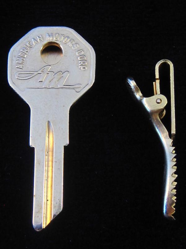 American motors tie clip key blank fit amc 1957-1969 vintage amx javelin rambler