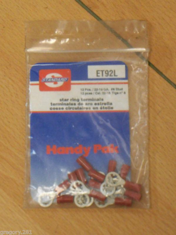 Standard brand et92l twelve (12) star ring terminals 22-18 ga. #8 stud new!