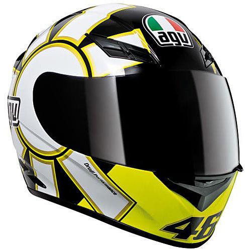 Agv k3 gothic 46 valentino rossi motorcycle helmet black white yellow all sizes