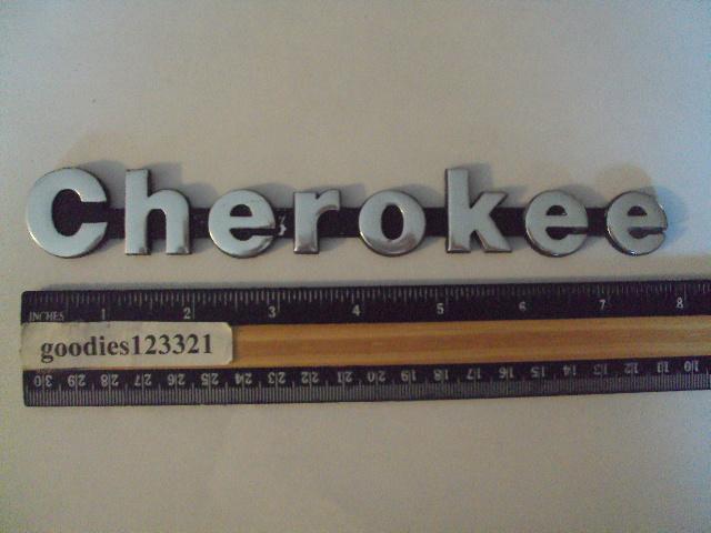 Jeep cherokee black and chrome emblem 7 3/4" x  1 1/4"
