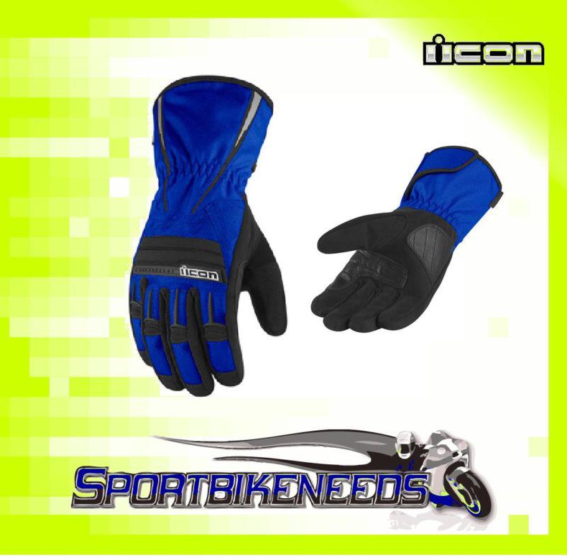 Icon pdx waterproof glove blue black size x-large xl 