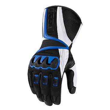 Icon compound mesh long gloves new size medium m blue white black street