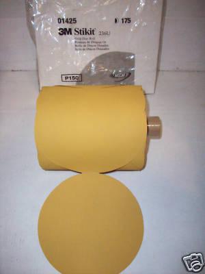 3m # 01425 - gold disc roll - 5" stickit - 175 discs p150 grt new