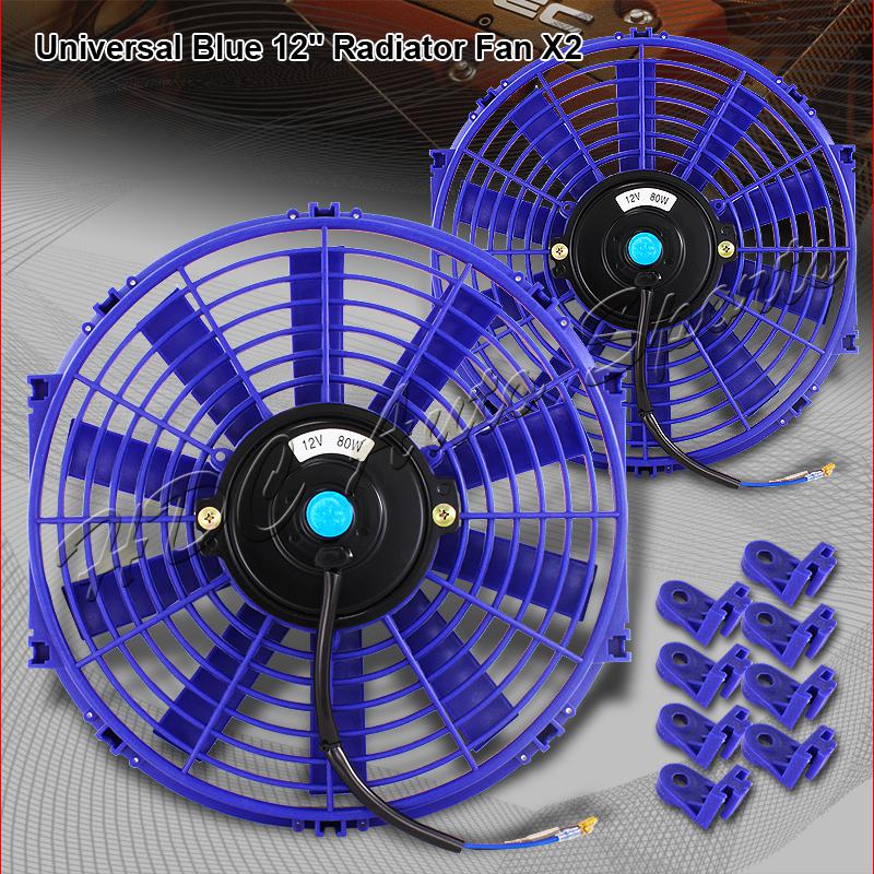 2x 12" blue slim/thin 12v push/pull electric radiator/engine cooling fan
