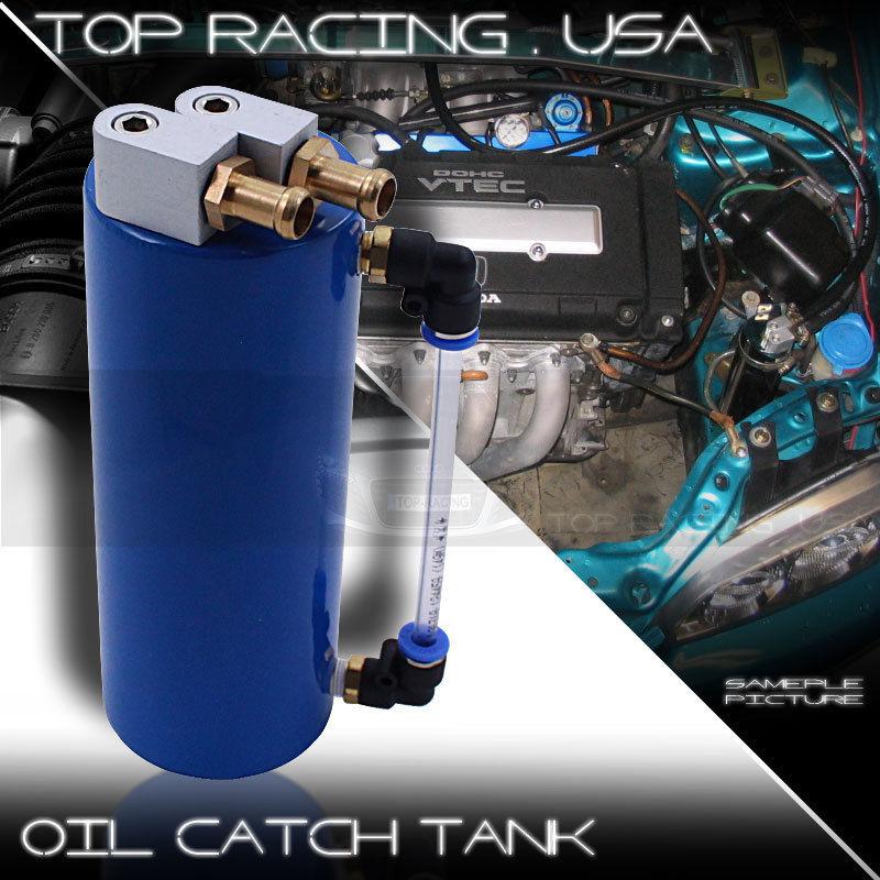 Ajp universal 750ml aluminum oil cylinder catch reservoir tank can kit blue