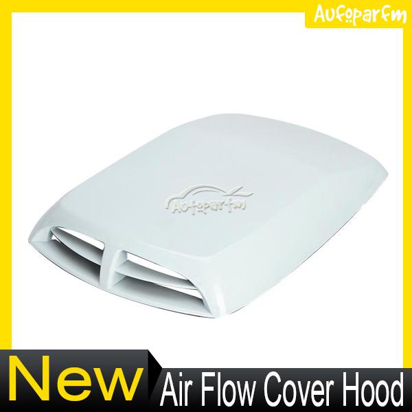 1 x white universal car air flow intake hood scoop vent bonnet decorative cover 