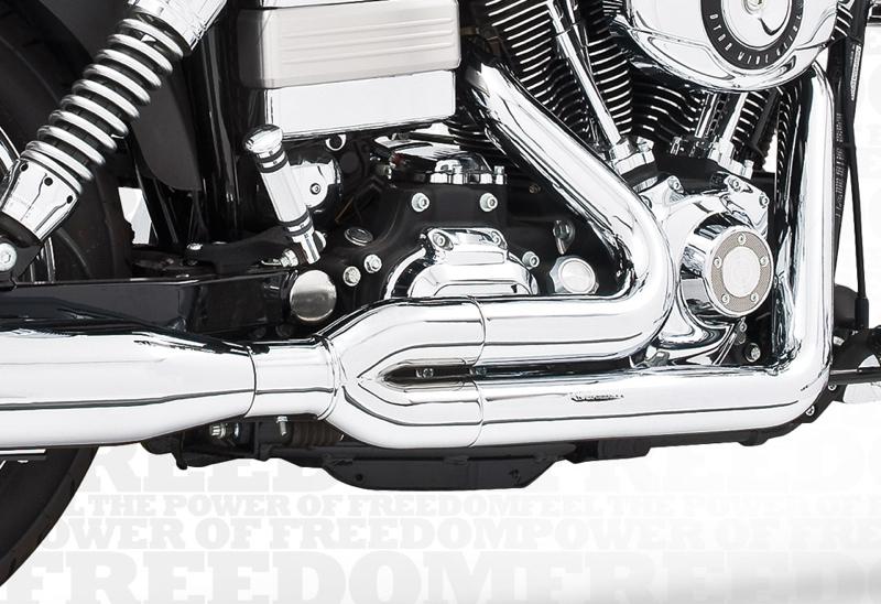 Freedom performance exhaust union 2-into-1 chrome for harley fxd 2006-2013