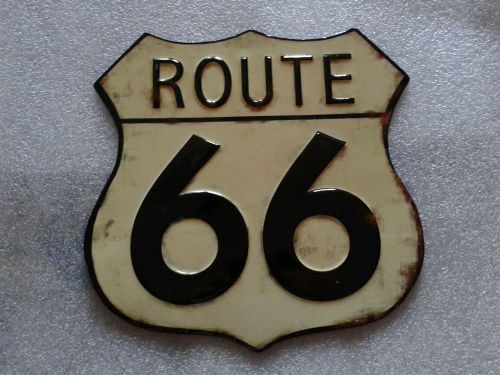 Route 66 embossed metal signal  garage vintage style motorcycle truck gto usa