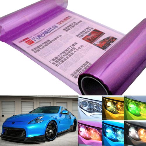 1x 12x48&#034; purple vinyl film tint wrap sheet for headlights fog lights lamps