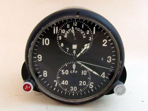 Achs-1 2 days military aircraft mig su cockpit clock chronograph vintage russian