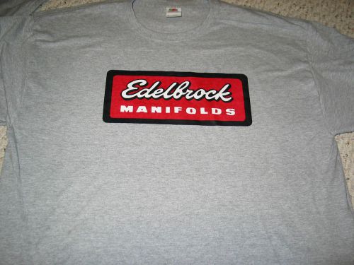 Vintage edelbrock manifolds drag racing  t shirt   grey