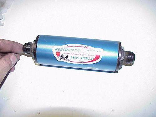Blue aluminum 6&#034; fuel filter -10 an fittings with stainless element alcohol &amp;gas